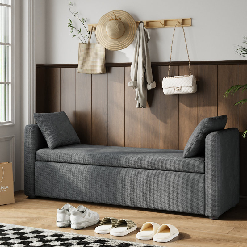 Bailidh Linen Upholstered Storage Bench