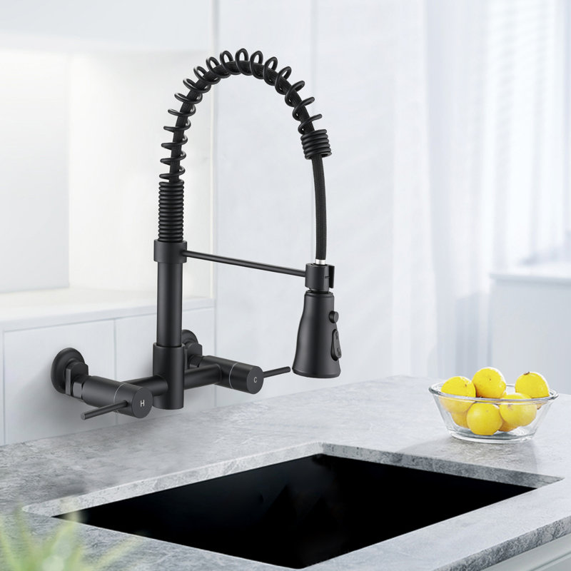 SOUEEUM Pull Down Kitchen Faucet, Black
