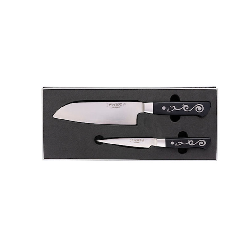 I.O. Ensemble de couteaux de cuisine SHEN Master Grade 2, couteau Santoku, couteau d'office, ensemble de couteaux tranchants pour un usage quotidien