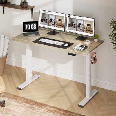 Bureau de travail debout à hauteur ajustable ergonomique avec crochets