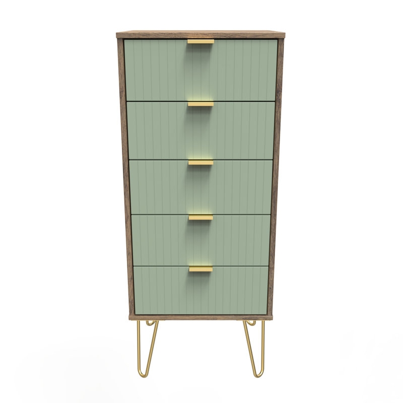 Beranda 45 cm W Bedside Table, Reed Green/Vintage Oak