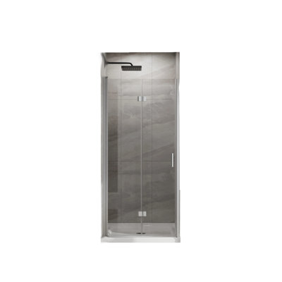 Finition de la porte de douche en verre sans cadre Bifold