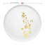 Service de vaisselle en plastique blanc à motifs floraux dorés - 120 couverts