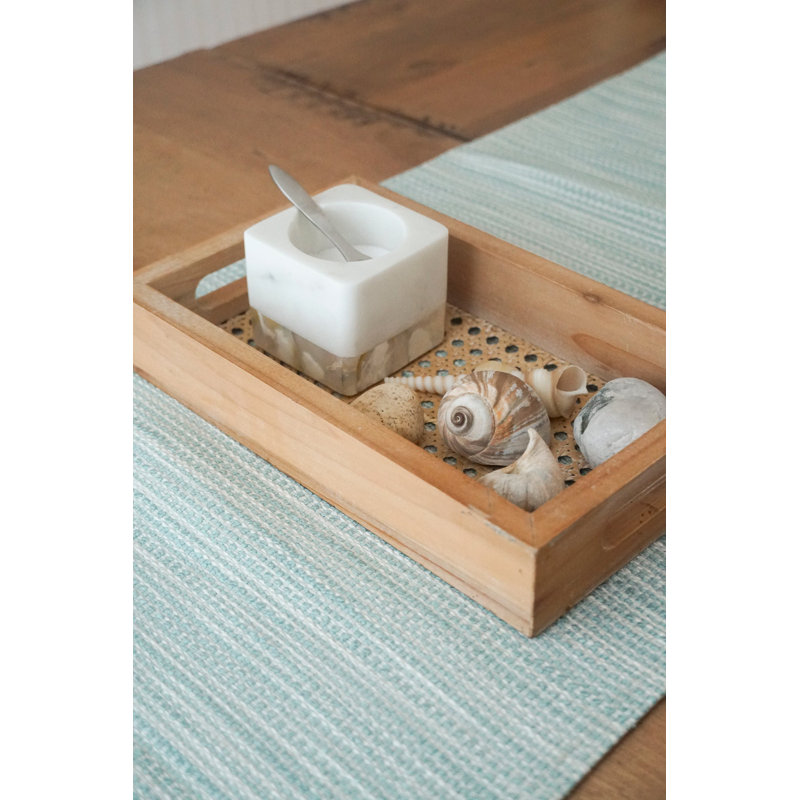 Bay View Striped Table Runnner, Aqua