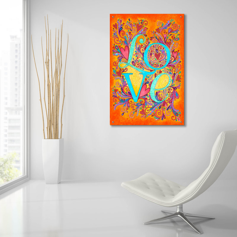 «Letters & Words 10» par Hello Angel, art mural en verre acrylique, H 36 po x l 24 po x P 0,2 po