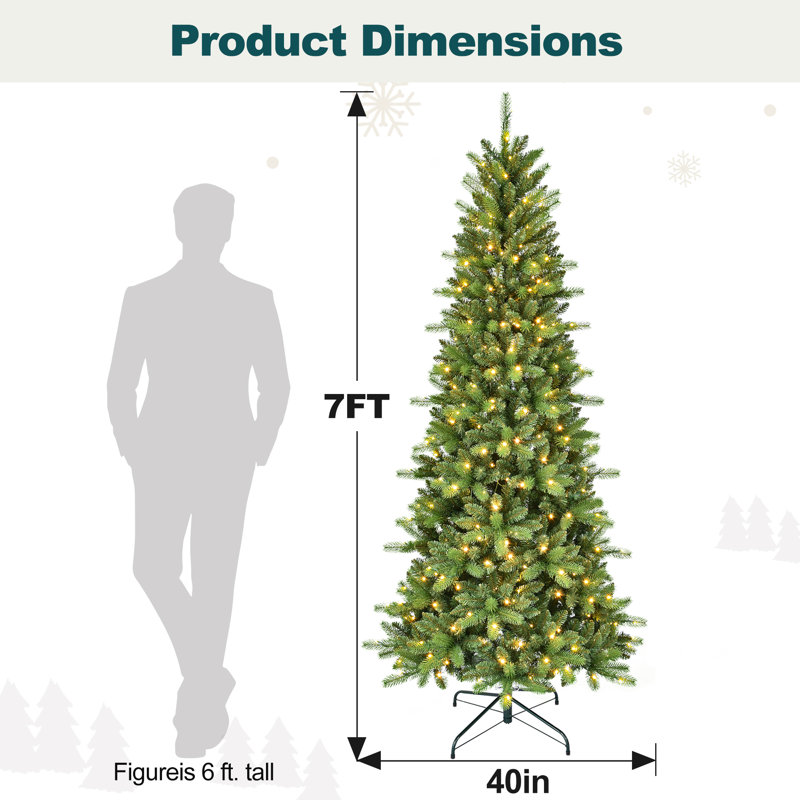Arbre de Noël artificiel avec charnières, 7'