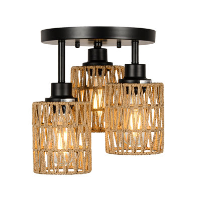 Rattan Flush Mount