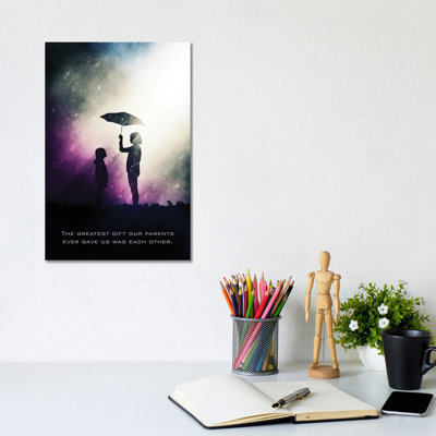 Siblings Tagline 1 Piece Wrapped Canvas Wall Art
