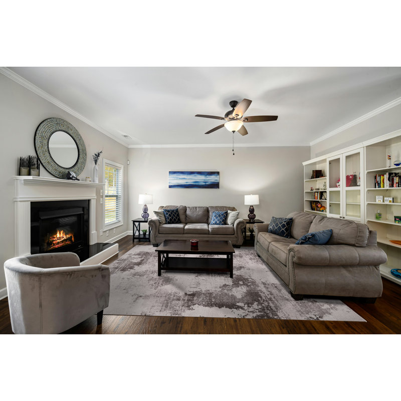 Lorenz Soft Mist Stonewash White & Cream Modern Area Rug Soft Polyester Pile with Cotton Blend Backing Style Carpet