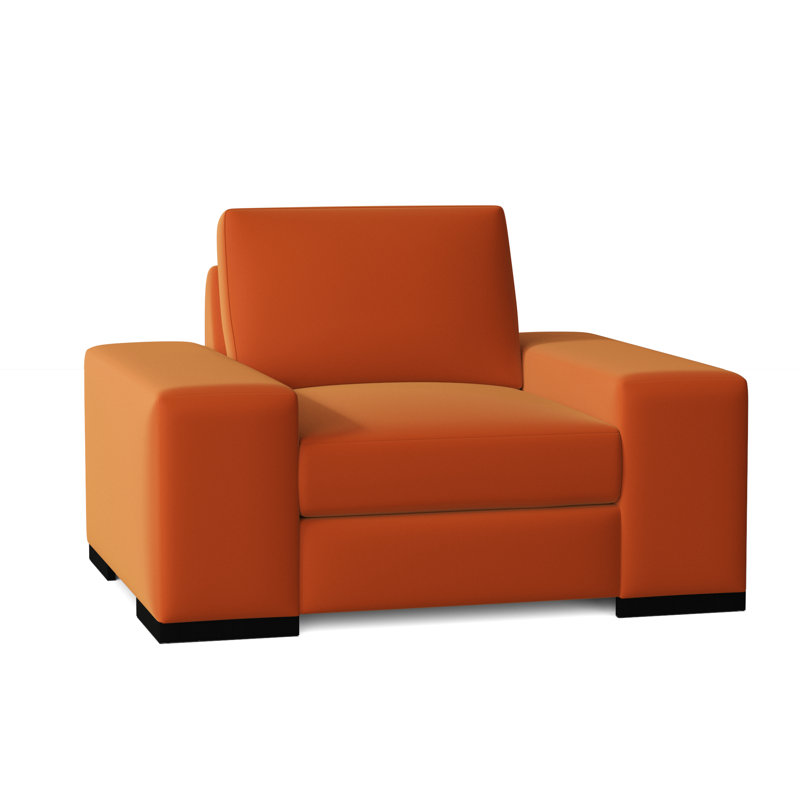 Fauteuil club Harrison, Tissu natté safran Klein, Noir, Moyenne