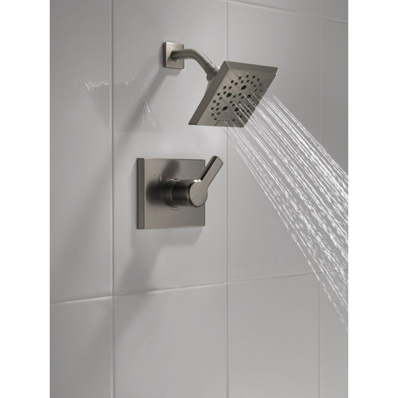 Pivotal Shower Faucet with H2Okinetic Technology, Lumicoat Black Stainless