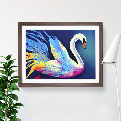 Swan Splash Vol.6 Abstract - Single Picture Frame Painting