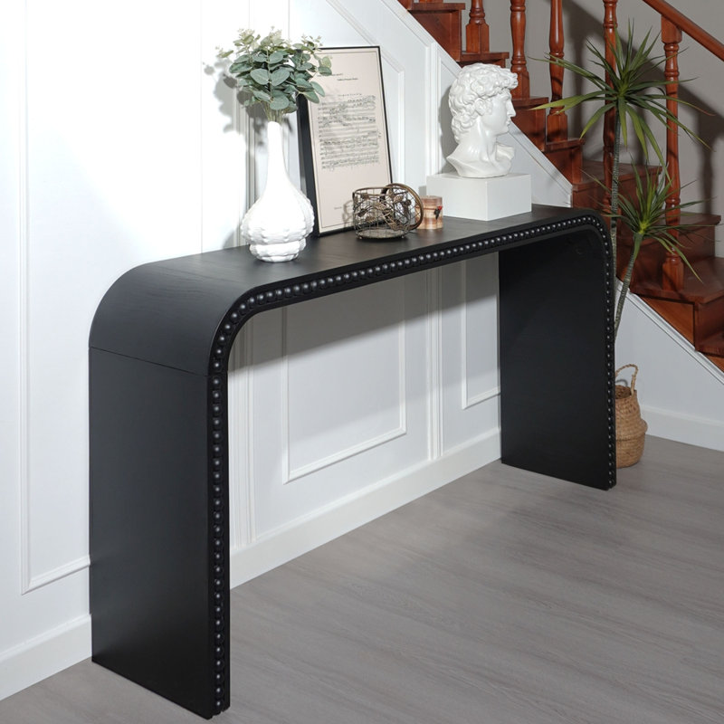 Console en bois noir 59 ", Black