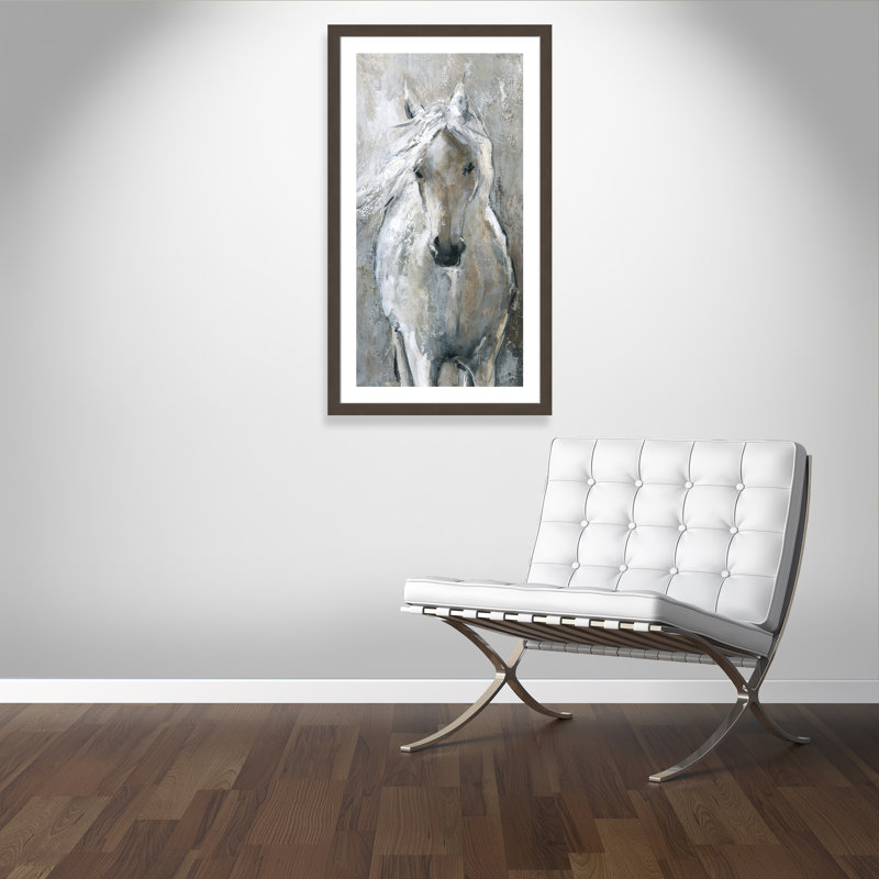 «Debout fier», reproduction de peinture acrylique encadrée, H 47 po x l 27 po x P 1,25 po, Bronze brossé