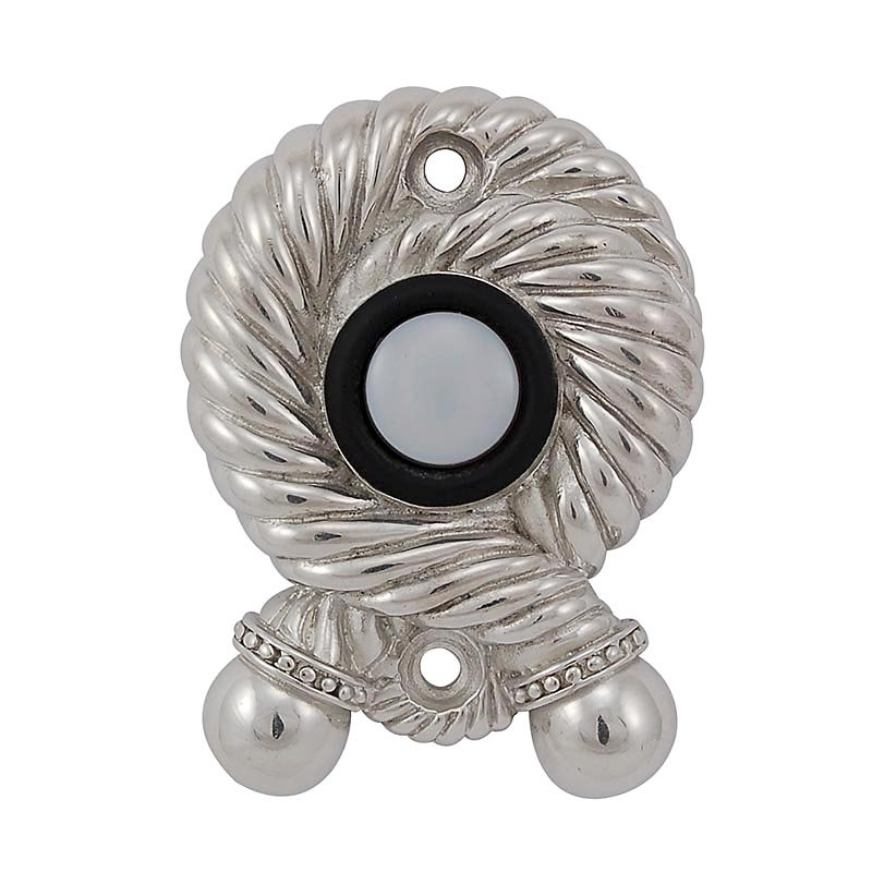 Equestre Rope Push Button, Polished Nickel