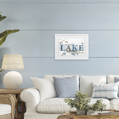 «Always Better Lake Fishing», reproduction sous verre encadrée, conception de Kim Allen