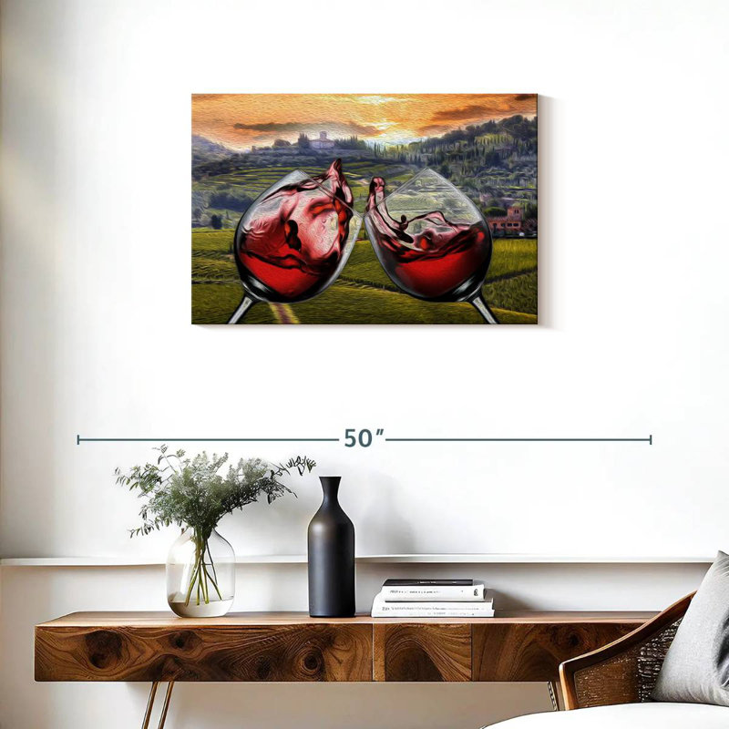 Yarlin Red Wine, 20" H x 30" W