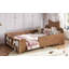 Lit plateforme simple pour enfant avec garde-corps complet Tête de lit Bowknot