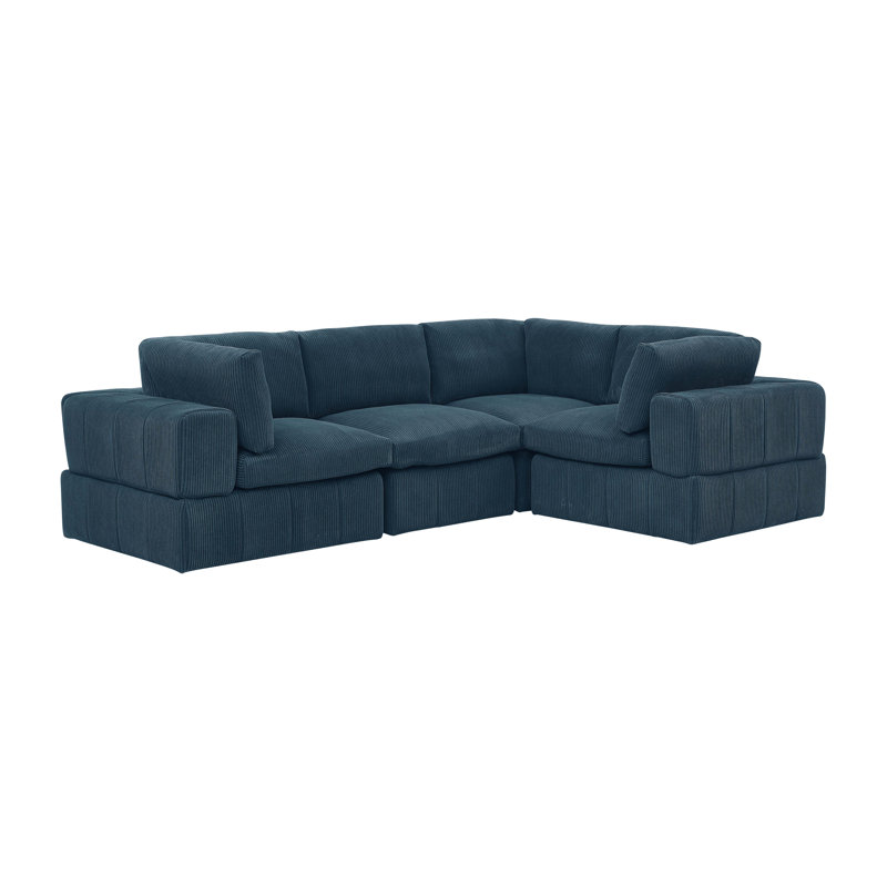 Canapé modulaire réversible large Areeba, Bleu très foncé, H 34 po x l 108,5 po x P 79 po