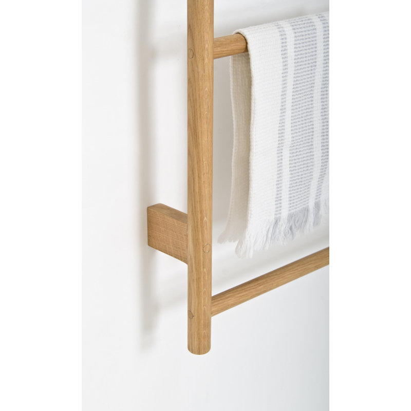 Mendocino Wood 4 Wall Towel Rack, Natural Oak