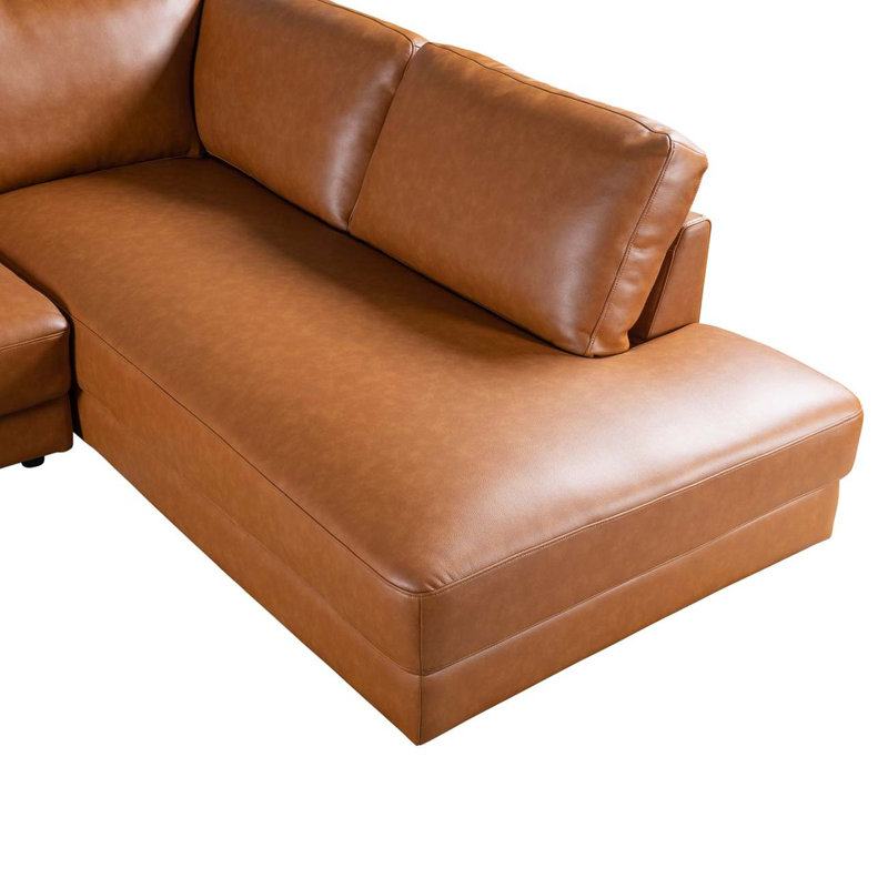 Canapé modulaire moderne en cuir véritable