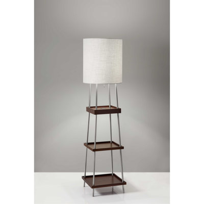 Nieman 63.25'' Brown/Chrome Traditional Floor Lamp