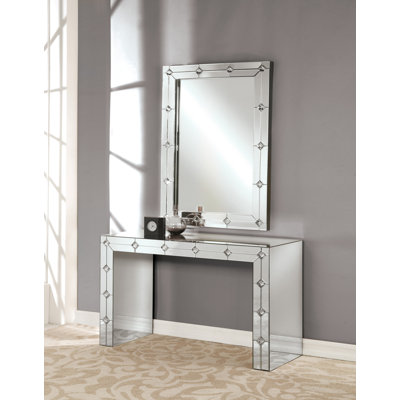 Console, miroir et faux strass