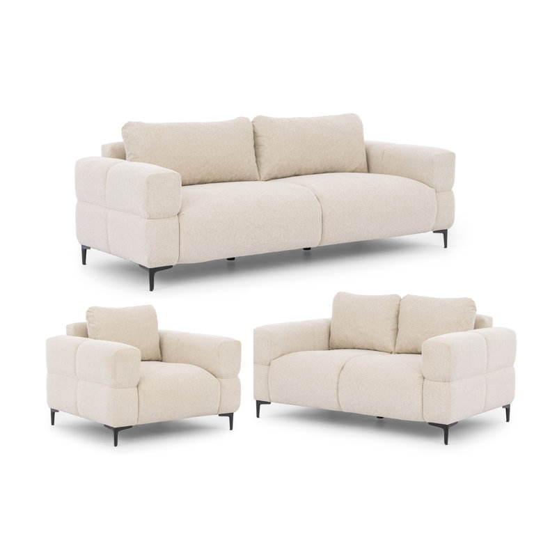Cardea 3 - Piece Living Room Set, Beige