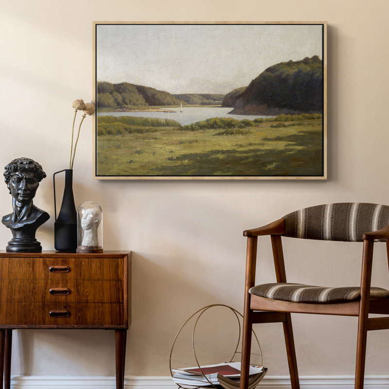 «Vintage Landscape-DCLX» sur toile, Toile argentée avec cadre flottant, H 17 po x l 25 po