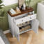 Armoire de rangement Farmhouse avec tiroir et plateau en noyer