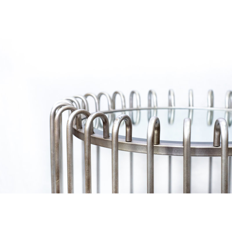 Cadillon Mirrored Glass Tray Top Nesting Tables