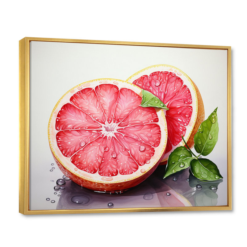Simplicité orange sur toile, Cadre flottant doré, H 12 po x l 20 po x P 1 po