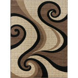 Leverette Abstract Beige Area Rug