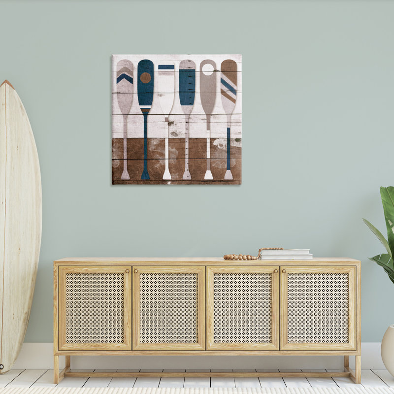 Conception de chalet rustique à motif de grain de mer par Milli Villa - Peinture, H 36 po x l 36 po
