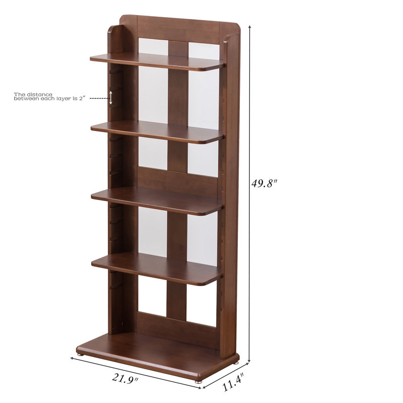 Swetha Bookshelf Storage Display Rack Bookcase Adjustable Shelf, (4 Shelves) 49.8" H x 21.9" W x 11.4" D
