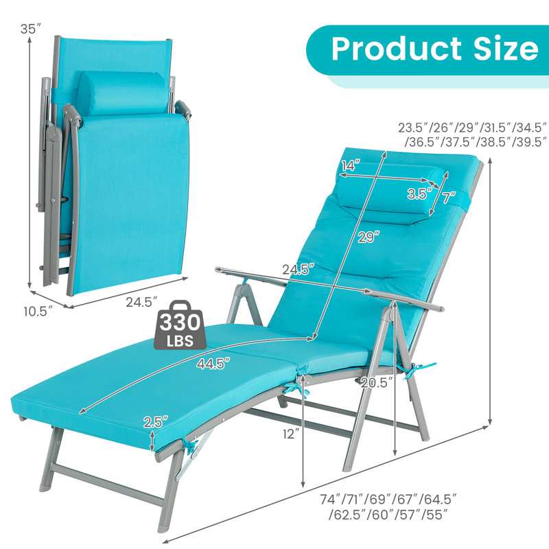 Chaise longue d'extérieur en métal Babers