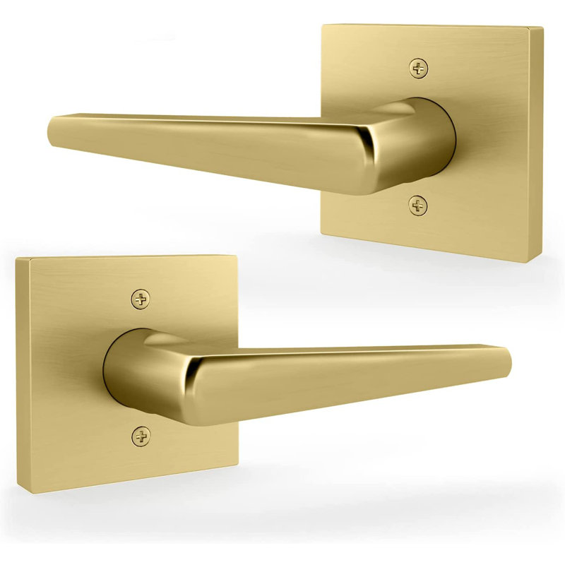 Ensemble de serrures de porte à levier Mega Handles pour couloir, placard et salle de bain | Convient aux tailles de porte standard | Acier inoxydable réversible de qualité supérieure (ensemble de 2)