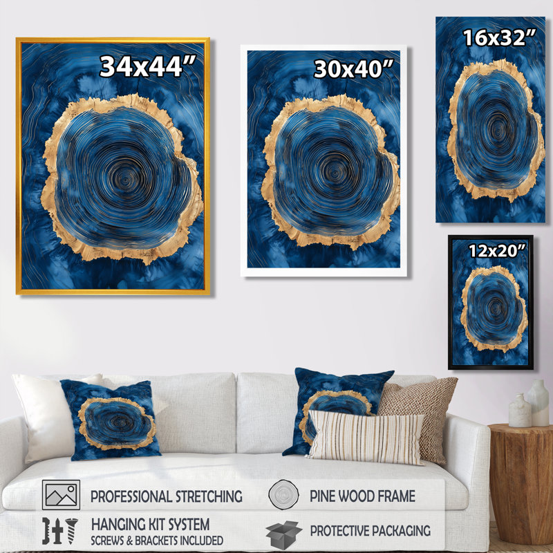 Andrimont - Floral Canvas Art Print, H 40 po x l 30 po, Reproduction encadrée sans passe-partout, Doré