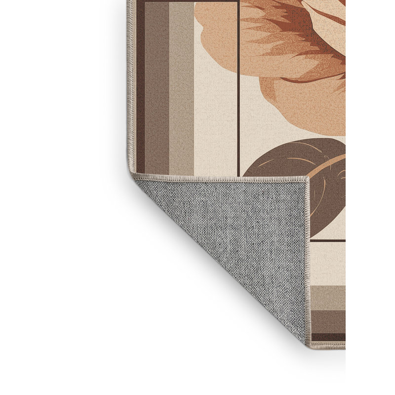 Machine Washable Collingswood Valentines Modern & Contemporary Abstract Rug in Beige – Beige Binding, 3x5