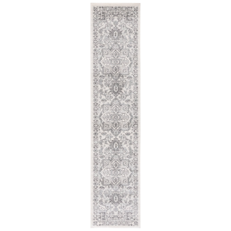Tapis ivoire / gris Tulum 286, Tapis de couloir 2 pi x 9 pi