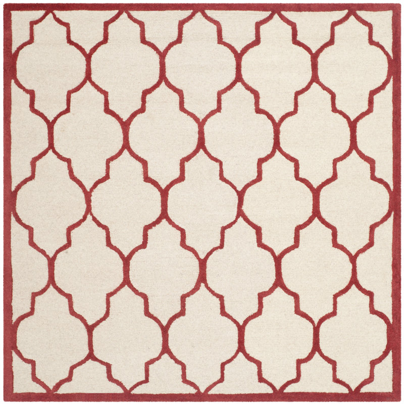 Martins Hand Tufted Wool Geometric Rug, Square 6'