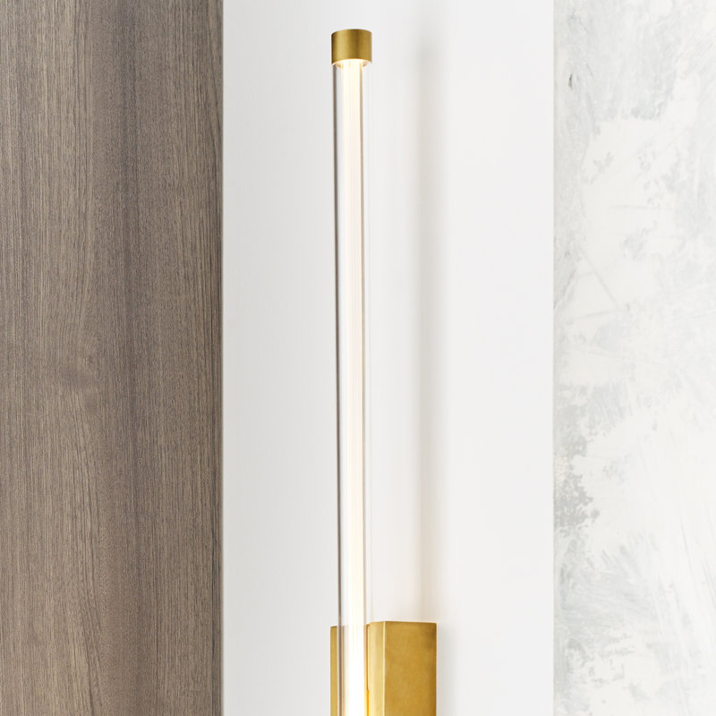 Phobos 1 - Light LED Armed Sconce, Natural Brass