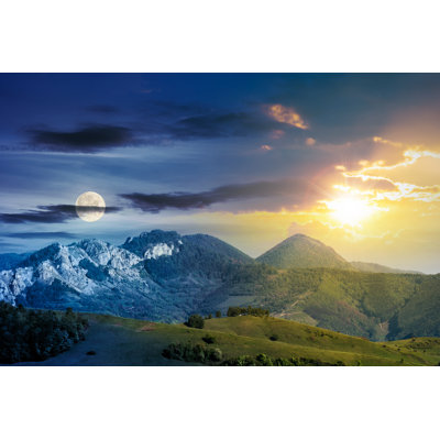 Gebhardt Time Change Above Mountains by Mike_Pellinni - Wrapped Canvas Print
