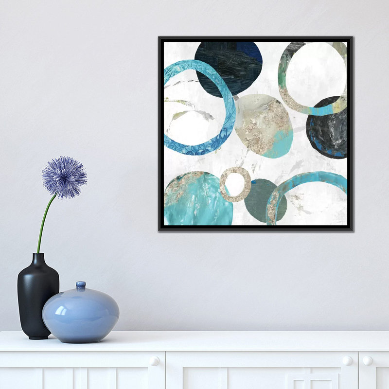 « rings ii », impression sur toile, H 18 po x l 18 po x P 1,5 po, Toile avec cadre noir