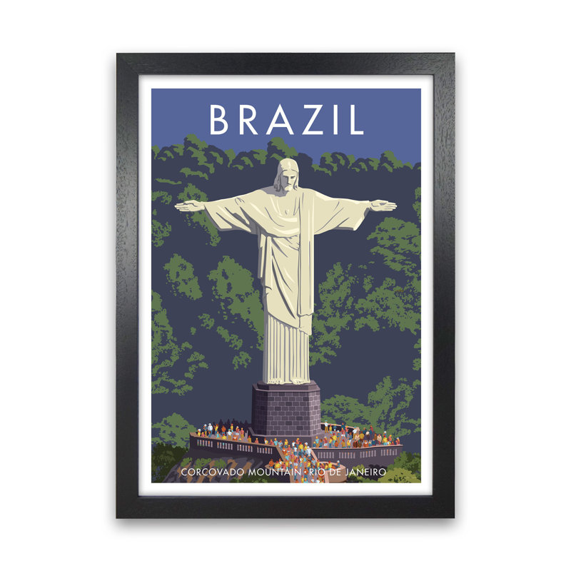 Brazil by Stephen Millership - Print on Canvas, Black Framed Paper, 34cm H x 25cm W x 3cm D