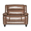 Fauteuil inclinable manuel en similicuir avec porte-gobelets et siège surdimensionné