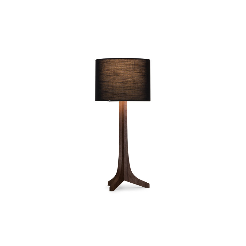 Nauta LED Table Lamp, Dark Stained Walnut, Black Amaretto, Brushed Aluminum