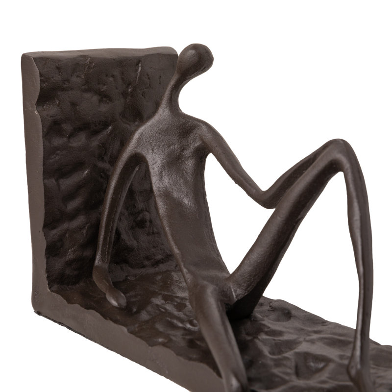 Man on Ledge Iron Sculpture Single Bookend