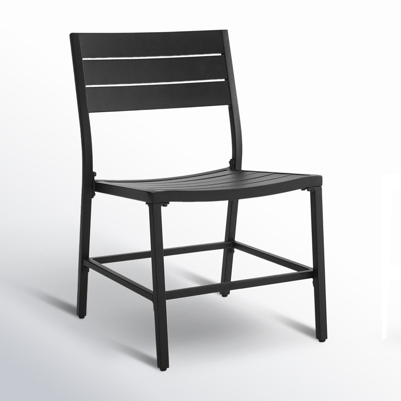 Armando Premium All-Weather Wicker Outdoor Dining Side Chair, Black
