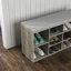 Banc de rangement, banc à chaussures, banc d'entrée avec coussin rembourré, tiroir et compartiments ouverts, banc avec rangement, banc à chaussures à 3 niveaux